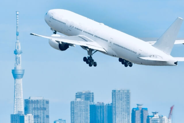 日本行き飛行機イメージ